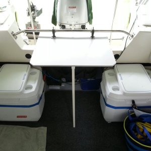 Cockpit table in cockpit position