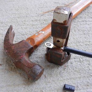Insert cable and make the crimp