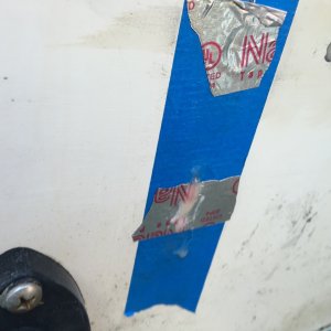 taped the outside of the main bolt holes and drilled relief holes above, angled down