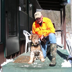 Boomer after a walk in the woods.