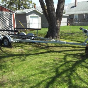 My boat trailer, bought in 2011 and probably have no more than 125 kilometers on it. I live only 2 kilometers from the Marina.