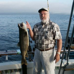 Media 'The Elder Da Nag with a nice lake trout.' in album 'Dana G battling the monster'
