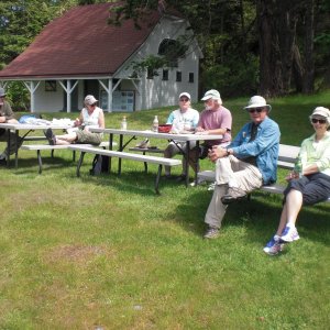 Fred, Andrea, Ann, Terry, Ian, Jackie.  Turn Point, Stuart Island.