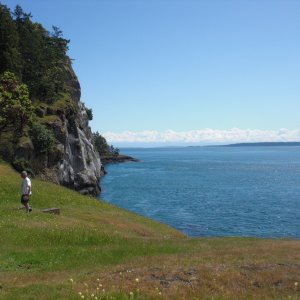 Stuart Island.  The rock face is known as "Lover's Leap".