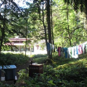 Stuart Island school in the background.