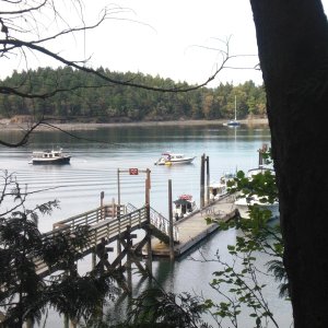 C-Brats at Prevost Harbor marine park dock.  Stuart Island