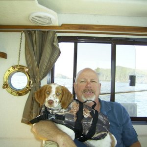 Sadie's first boat trip