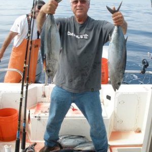 Capt Dick...Gum drop Tuna 70miles out ..15 for 3...we left them still biting