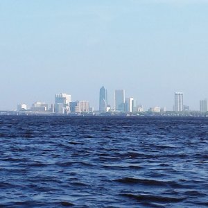 2015-03-18 Jacksonville, Fl skyline on the way to St. Augustine.