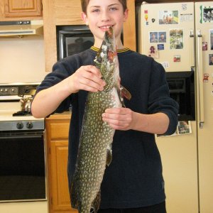 Media '(Not For Hire) Winter northern pike.' in album 'Lake Michigan King, 1 of 9 taken Aug 10, 04 and a steelie too'