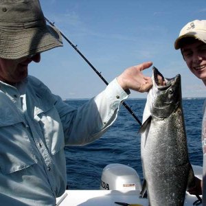 My young friend Luke with his first ever salmon, 7-22-06.