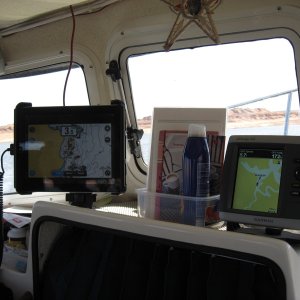 Navionics on the Ipad this year.  Not so lost anymore.  No lake chip for the Garmin