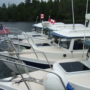 Rafted for lunch at Col. By Island