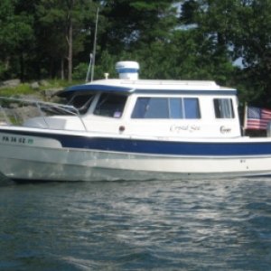 22.) Anchored in a cove off of Eel Bay