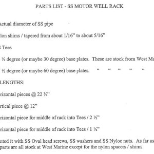 Parts list