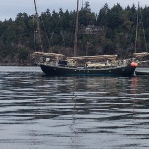 A buddy built a steel china cloud, here at Saturna