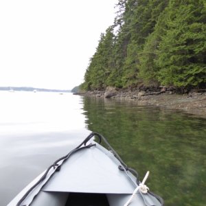 Exploring the shores of Cypress in the Kaboat - in about 1 foot of water here.