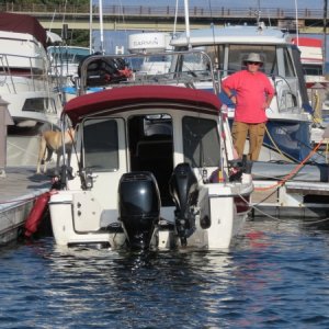 Top secret Hybrid outboard and kicker, powered by unrecognizable fuel source. Hey... no photos!