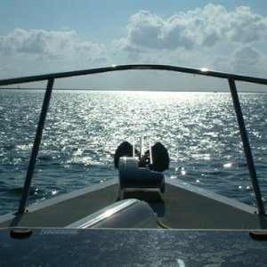 Sparkly water as we head for home