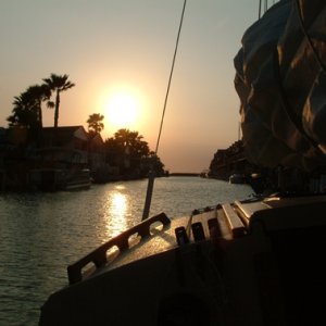Heading out our canal just after sunrise...