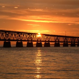Flagler Railway Bridge at sunset