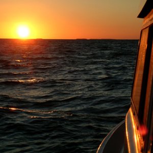 Sunset off Shell Key on a mooring