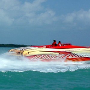 Go-Fast boats blasting by us