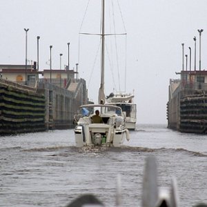 Through a lock and into Lake Okeechobee