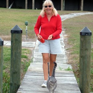 Joan and Molly walking