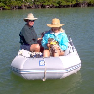 The 3 of us in the dinghy