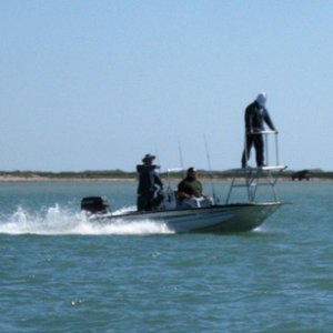 Is he supposed to be up there when the boat is hauling?