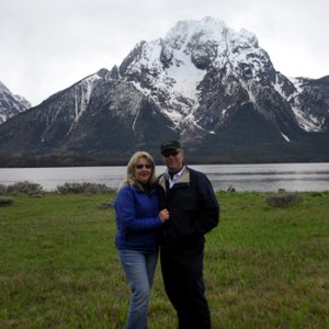 My honey and I after dinner on Elk Island