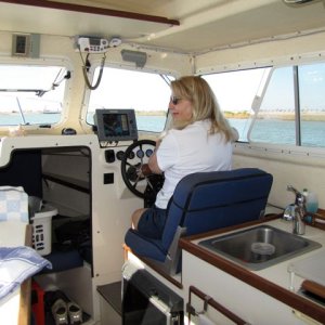 Joan at the helm