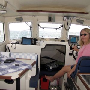 the iPad in front of the co-pilot\'s position (easy to move around)
