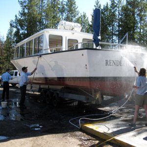 Getting one of the cruise boats prettied up for the season