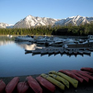 Early morning view in the marina - we have water and boats!