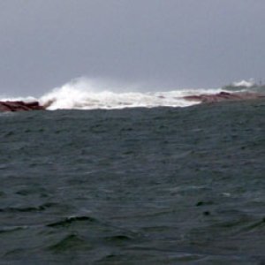 There are some jetties under those breaking waves