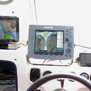 iPad on stand (left)