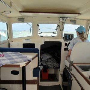 Checking out the boat after storage