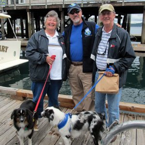 With Merv and Kathy (and pooches)
