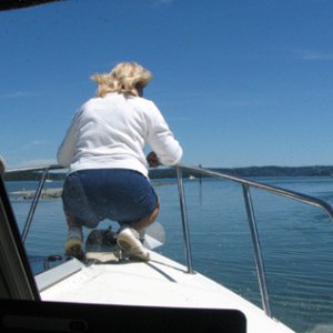 Watching for shallows and rocks