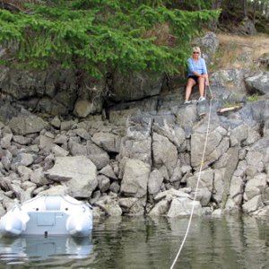 Stern tying at Smuggler Cove