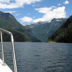 The view coming into Princess Louisa Inlet