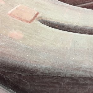 Tom Cat hull.  All hand-laid fiberglass cloth.