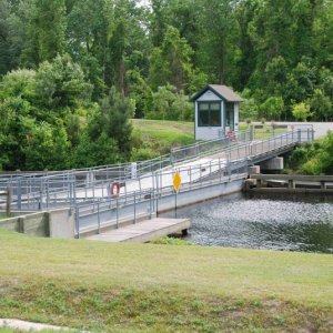 Bridge to Nature Center, abt 100 yards south of dock.