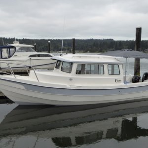 Media 'Saw a lot of boats at Friday Harbor with these Taylor Made Sunshades, and had to get one for Big-C' in album 'In line at Edmonds launch, next to a Trophy 24.'