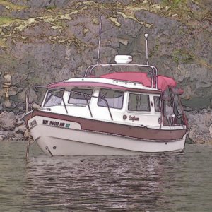 Anchored at Smuggler Cove China Painting