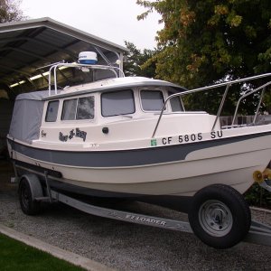 Media 'Home from the upholsrty shop' in album 'Bill's first C-Dory a 1986 16' Angler'