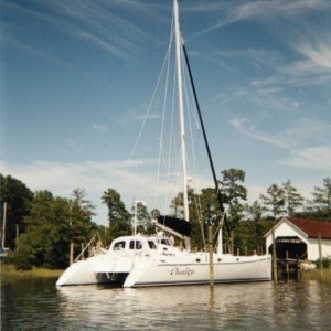 Media 'Launched Mobjack Bay, North, VA' in album 'Atlantic 42 catamaran: corecell foam sandwiches left and center (light as a feather)
Saber 28 Offshore transom plug, "Windigo": on right,
transom has five layers vinyl ester FG / balsa / vinyl ester FG / marine plywood / vinyl ester FG (built like a tank).'
