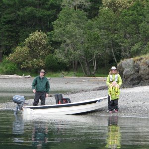 Turn Island in the San Juans.  The boat would just barely plane and top out at 8 knots with that 4HP Yamaha and one person aboard.  photo by Hardee